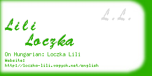 lili loczka business card